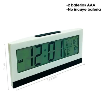 Reloj Digital Despertador Temperatura Hora Calendario Kd1852 Unico