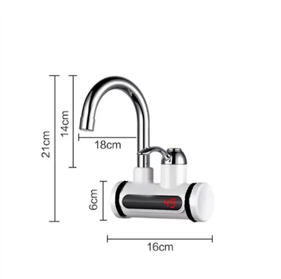 Canilla Electrica Mesada Led Enchufe Con Térmica Seguridad Blanco Cromado 50/60