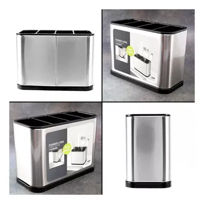 Cubiertero Escurridor Acero Inox Cubierto 4 Compartimientos! Plateado