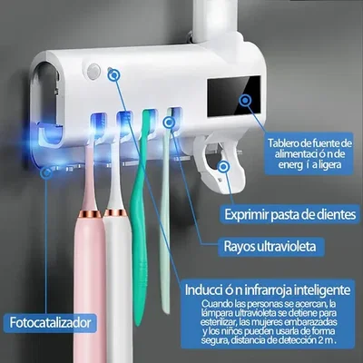 Porta Cepillo + Esterilizador Uv Elimina Bacterias Dentales