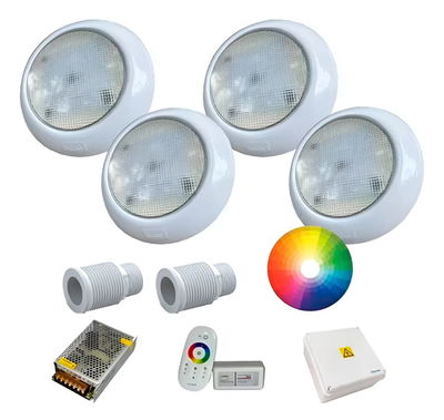Kit 4 luces vulcano para hormigon 