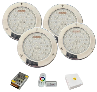 Kit 4 luces complac para hormigon 12w