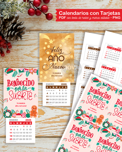 Kit imprimible Tarjeta y Calendario 26
