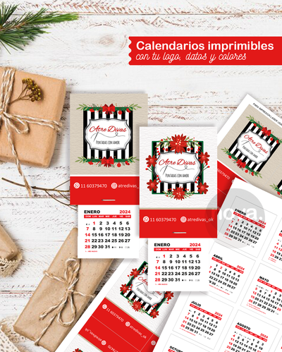 Kit imprimible Tarjeta y Calendario Personalizado