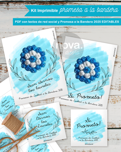 Kit Imprimible Día a la Bandera - PDF con Datos Editables