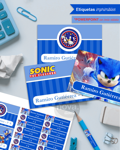 Kit Imprimible Etiquetas Sonic