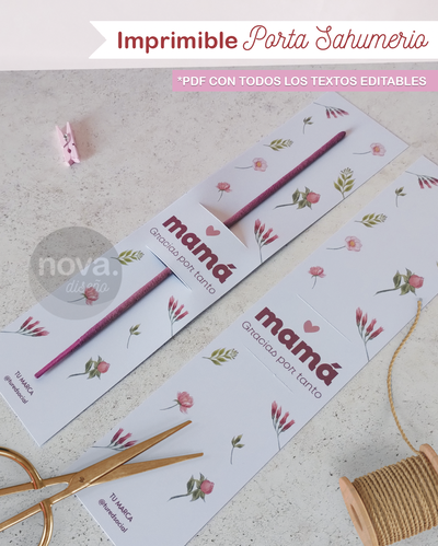 Imprimible Porta Sahumerio-Estrellitas con Todos los Editables