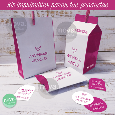 Kit Imprimible MNQ Bolsas y Cajas