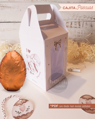 Kit Imprimible Caja para Huevo de Pascua Conejitos