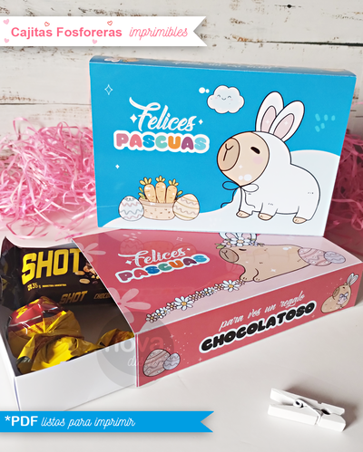 Kit Imprimible Caja Fosforera Pascuas Capibaras