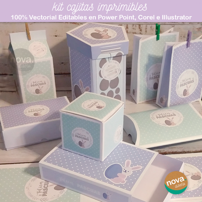 Kit Cajitas Editables Pascuas