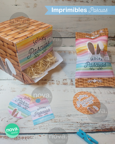 Kit Imprimible Pascuas Colores 2
