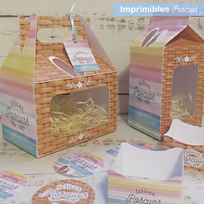 Kit Imprimible y Moldes Pascuas Colores