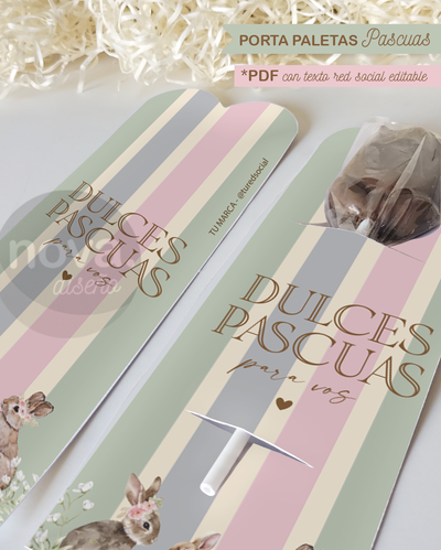 Kit Imprimible Porta Paleta Pascuas Vintage - con tu red social editable