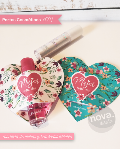 Kit Imprimible Porta Cosméticos 8M Día de la Mujer