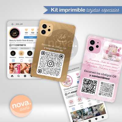 Kit imprimible tarjeta IG - Listo para Imprimir