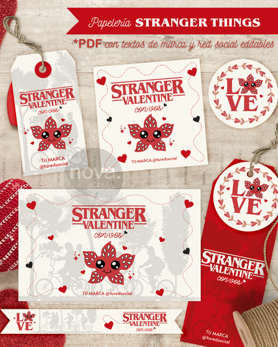 Imprimible Papelería ST San Valentin 26 con Textos de Marca y Red Editables