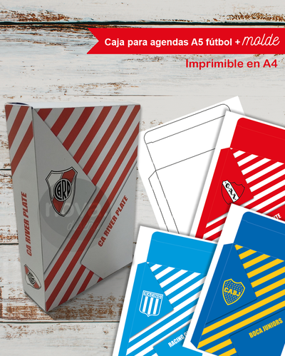 Caja Imprimible para Agendas A5 + Plano en blanco