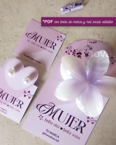 Kit Imprimible Accesoriso Día de la Mujer - Datos Editables