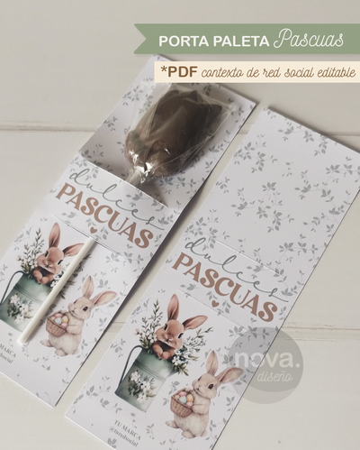 Kit Imprimible Porta Paleta Pascuas 26 - DATOS EDITABLES