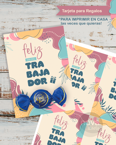 Kit Imprimible Tarjeta para Regalos Día del Trabajador