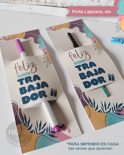 Kit Imprimible Porta Lapicera Sahumerios Día del Trabajador