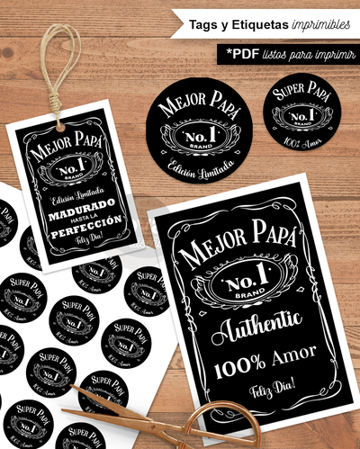 Kit Imprimible Etiquetas JD Papá