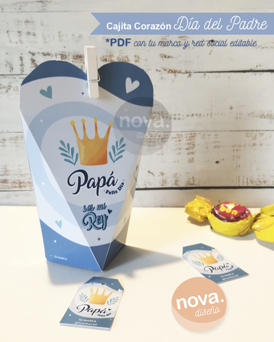 Caja Imprimible Corazón Alta Día del Padre