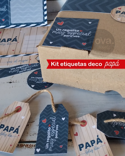 Kit Imprimible Tags y Etiquetas Día del Padre Madera