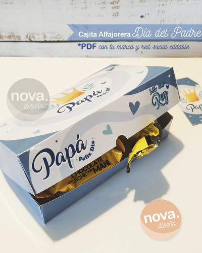 Kit Imprimible Caja tipo alfajorera Día del Padre