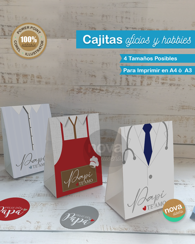 Kit Todo Editable Bolsitas Oficios y Hobbies Papá