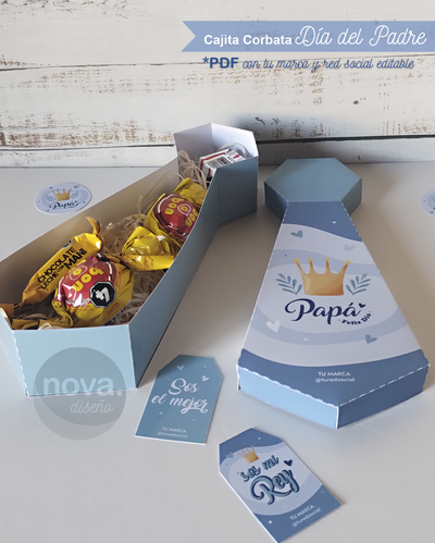 Caja Imprimible Corbata Día del Padre