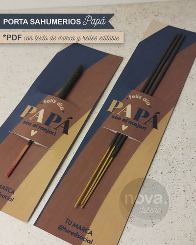 Porta Sahumerios Día del Padre 26 con Textos de Marca y Red Editables