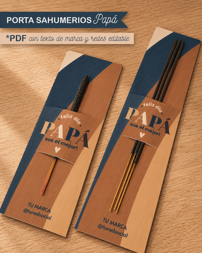 Porta Sahumerios Día del Padre 26 con Textos de Marca y Red Editables