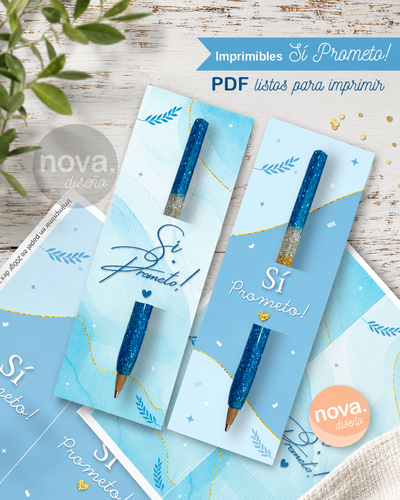 Kit Imprimible Porta Lapicera Sí Prometo - Listo para Imprimir