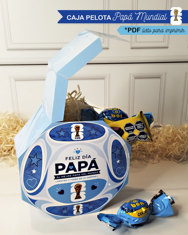 Kit Imprimible Caja Pelota Día del Padre Mundial 2026