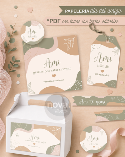Kit Imprimible Papeleria Día de Amigo 26 - TEXTOS EDITABLES