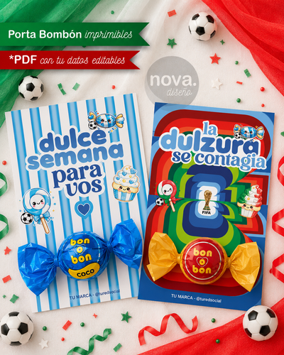 Imprimible Porta Bombón Semana de la Dulzura MUNDIALISTA