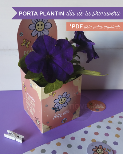Kit Imprimible Porta Plantin Día de la Primavera