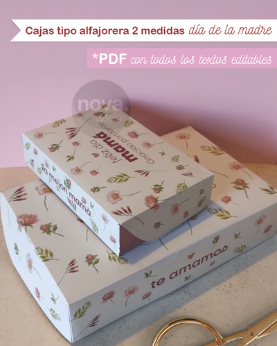 Kit Imprimible Cajas Alfajoreras Día del la Madre - TODOS LOS TEXTOS Editables