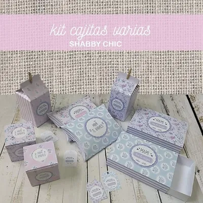 Kit Día de la Madre Cajitas y Tags Shabby Chic