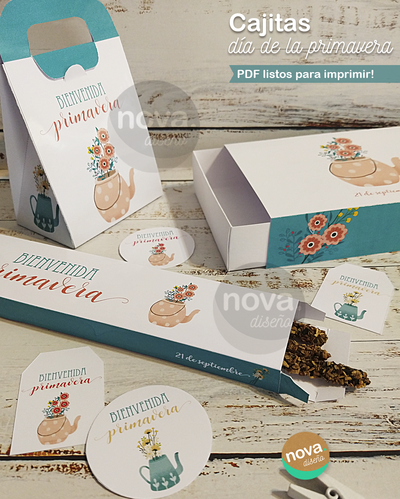 Kit Imprimible Cajitas Día de la Primavera