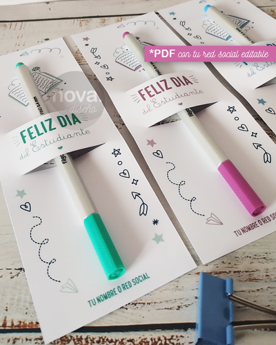 Kit Imprimible Lapicero Día del Estudiante