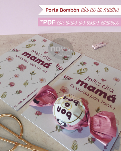 Kit Imprimible Porta Bombón Día del la Madre - TODOS LOS TEXTOS Editables