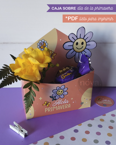 Kit Imprimible Caja Sobre Día de la Primavera
