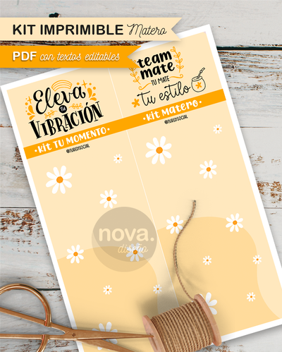 Kit Imprimible Matero Margaritas - PDF Datos Editables