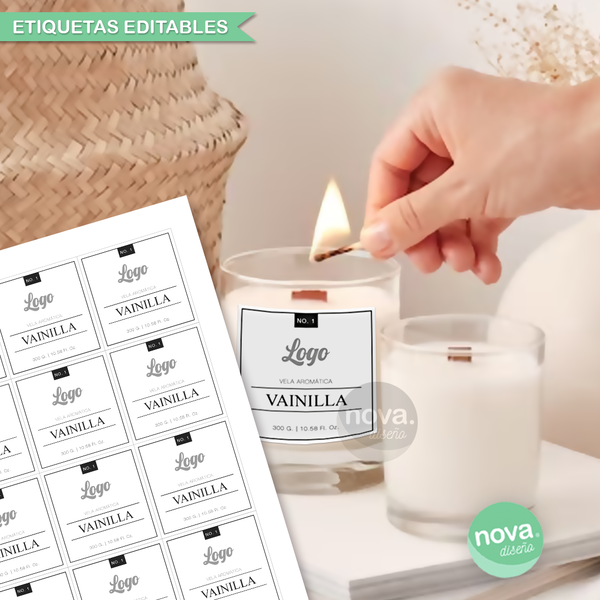 Kit Etiquetas Editables Aromas - Editable 100% (PPT/AI/CDR)