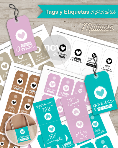 Kit Etiquetas Multiuso Emprendedor - Listo para Imprimir