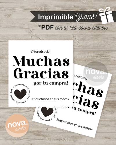 TARJETA GRACIAS POR TU COMPRA