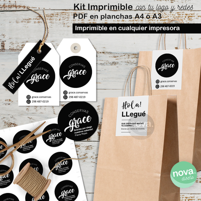 Imprimibles Tags y Etiquetas con tu Logo - Listo para Imprimir